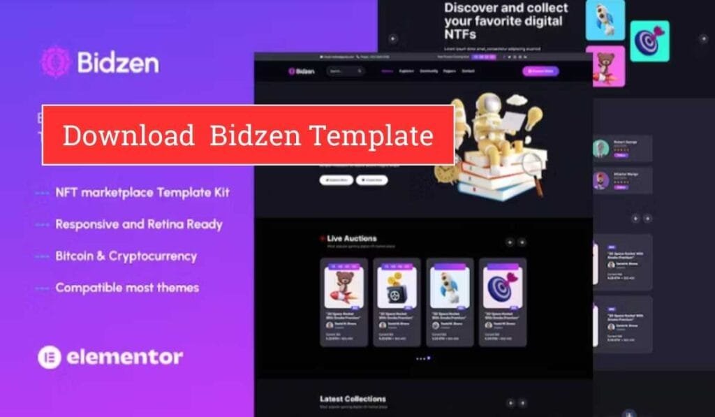 Bidzen – NFT Sales Elementor Template