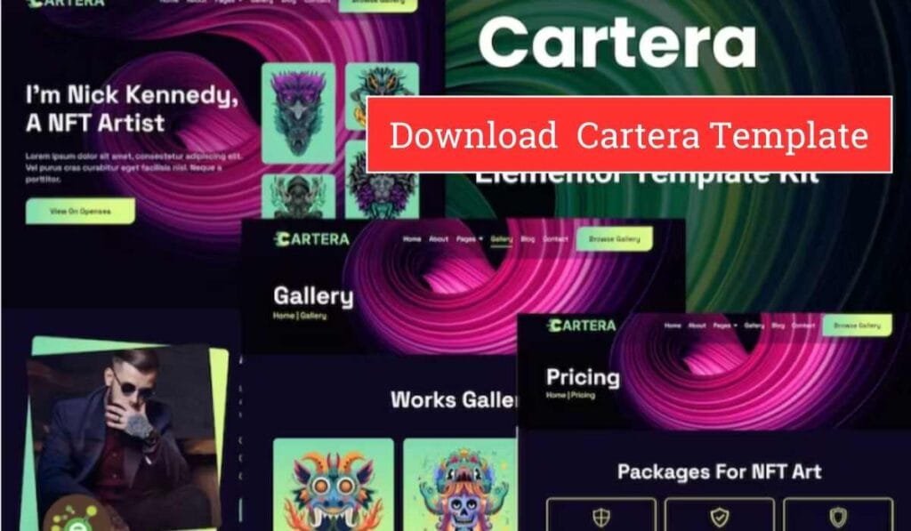 Cartera - Personal NFT Portfolio Elementor Template
