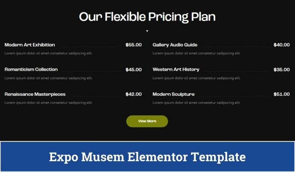 Expo Musem Elementor Template