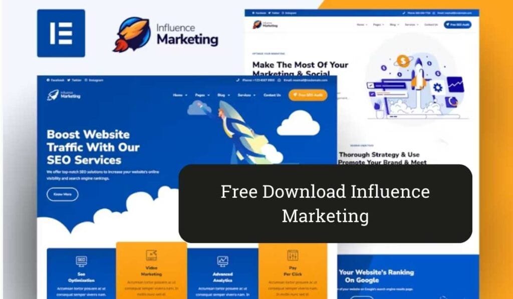 Influence Marketing - SEO & Digital Agency Elementor Template