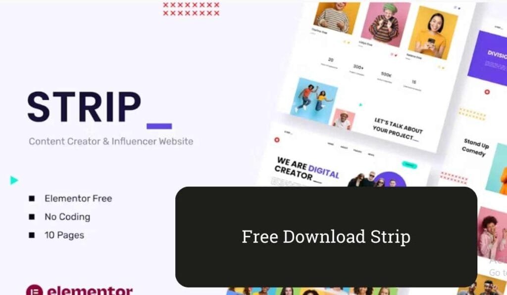 Strip - Content Creator & Influencer Elementor Template