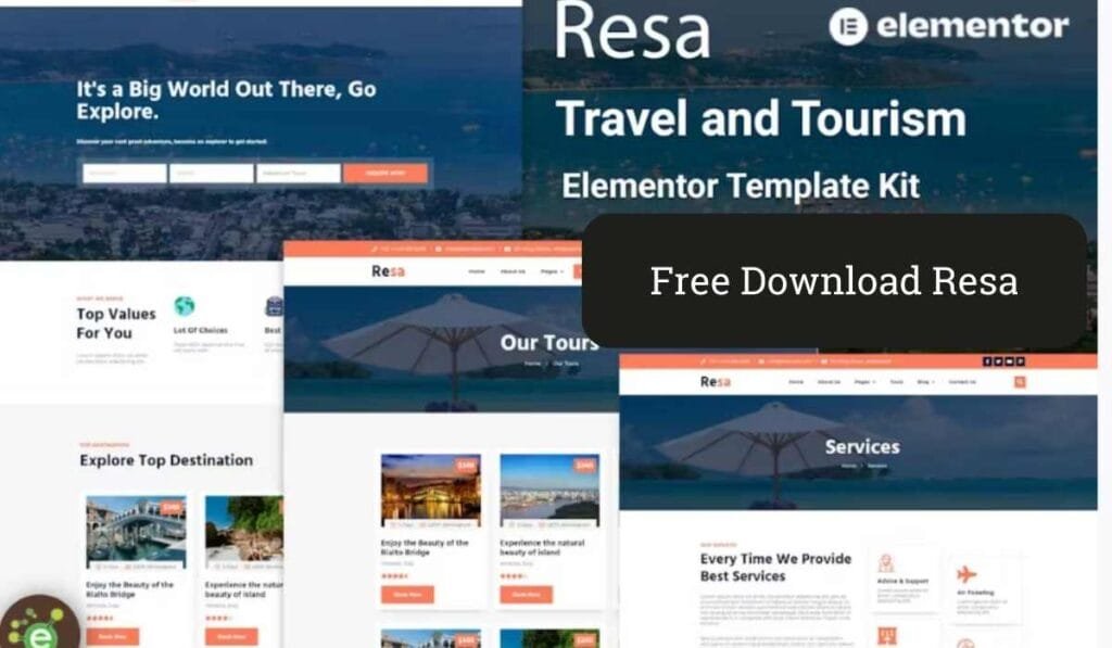 Resa - Travel & Tourism Elementor Template 