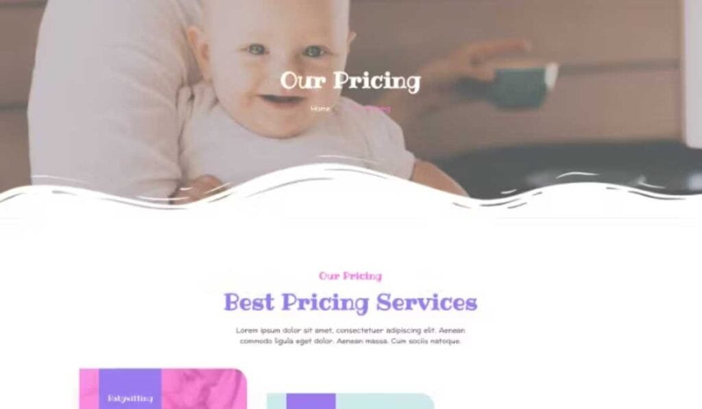 Bcare – Baby Care Services Elementor Template