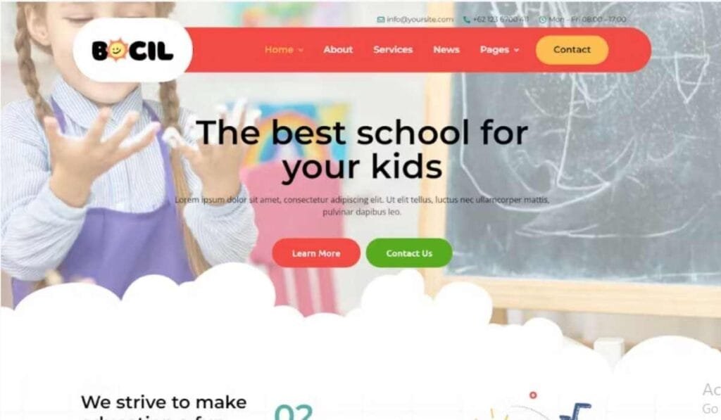 Bocil - Children Kindergarten Elementor Template