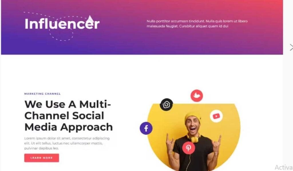 Influenser - Influencer Marketing Services Agency Elementor Template