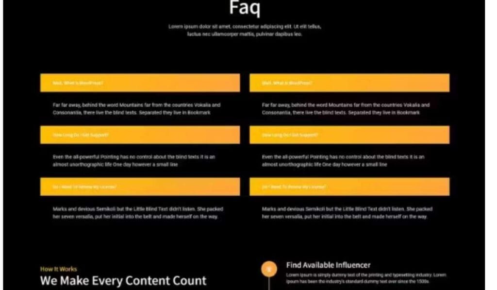 Influos - Influencer Agency Elementor Template