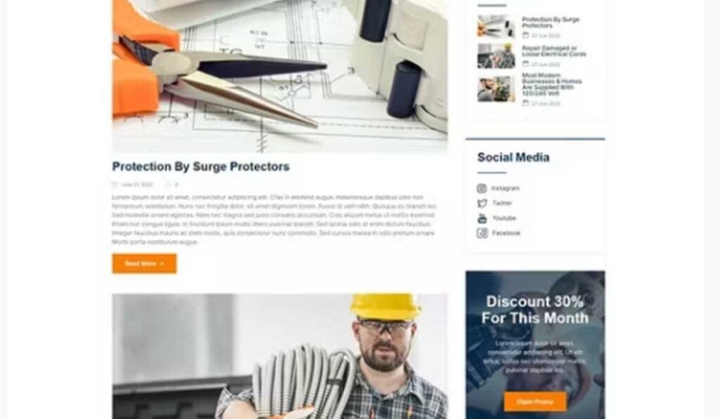 Electrician - Electrical Service WordPress