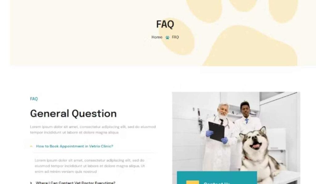 Vetrio – Veterinary Clinic & Pet Care Elementor Template