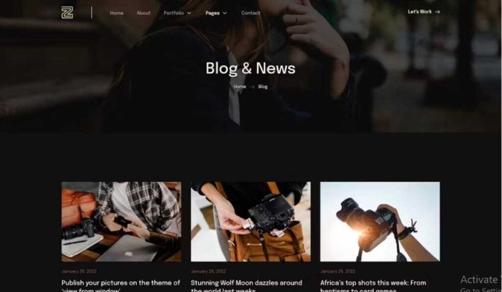 Zenin - Photography & Portfolio Elementor Template