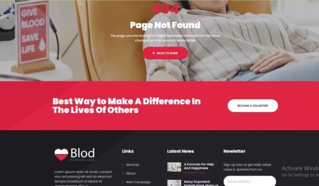 Blod - Blood Drive & Donation Campaigns Elementor Template