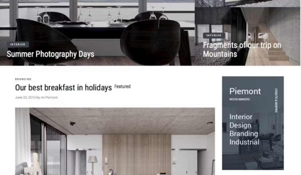 Piemont - Travel & Lifestyle WordPress Blog theme