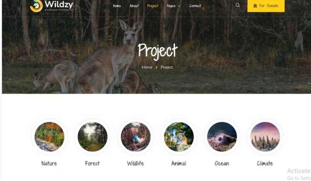 Wildzy – Wildlife Photography Elementor Template
