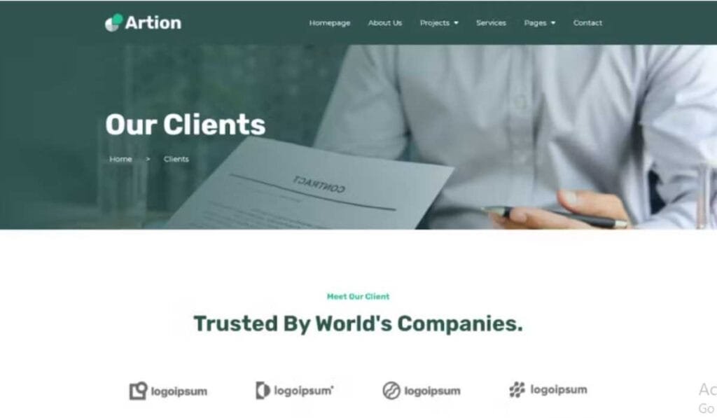 Artion | Content Copywriting Services Elementor Template