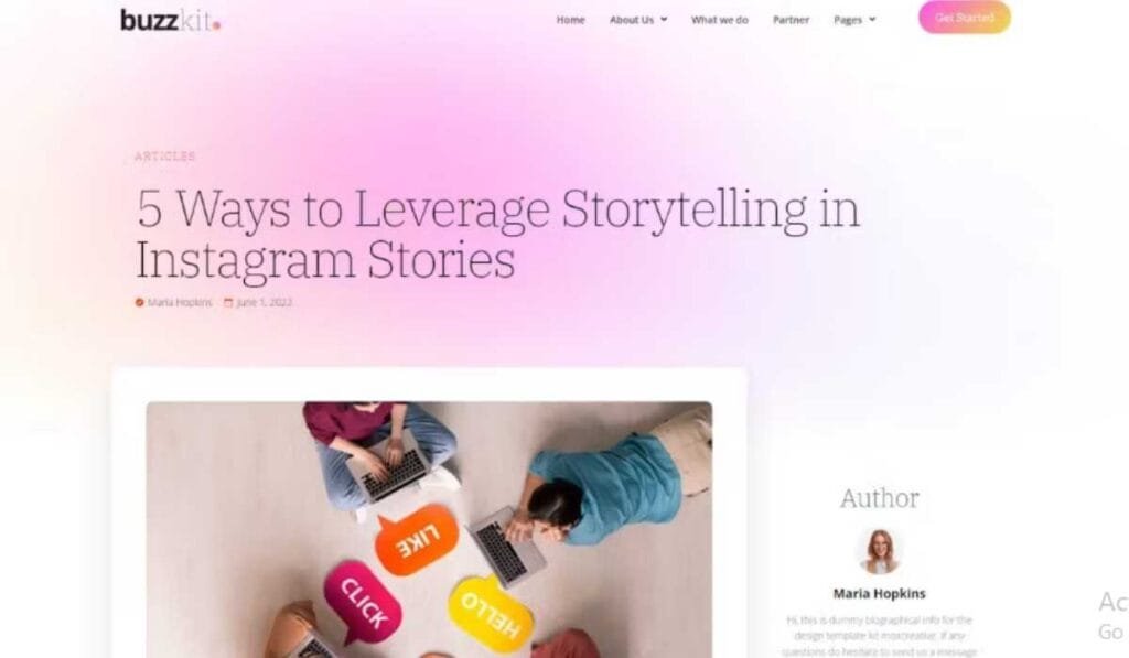 Buzzkit - Influencer & Creative Agency Elementor Template