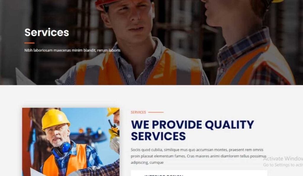 Bildo - Construction Elementor Template