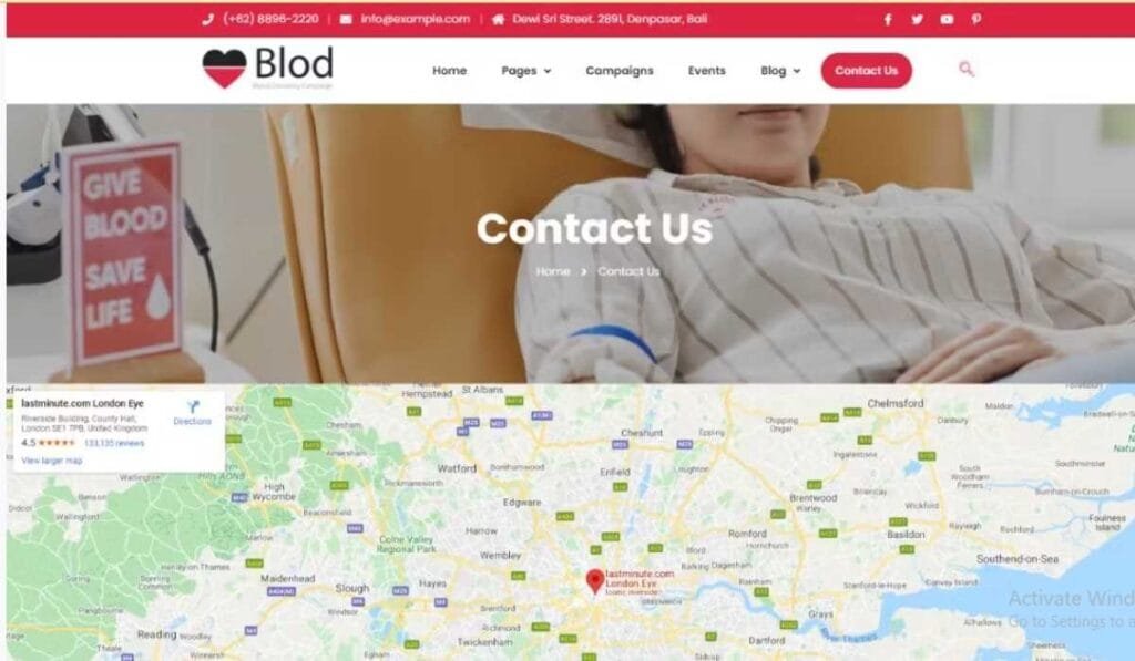 Blod - Blood Drive & Donation Campaigns Elementor Template
