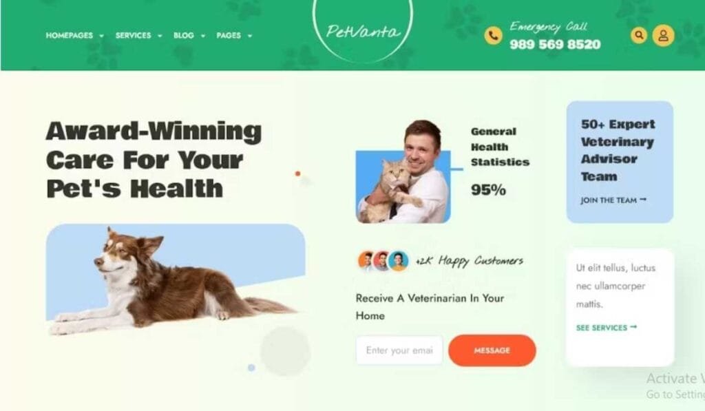 Petvanta - Pet Care Services Elementor Template