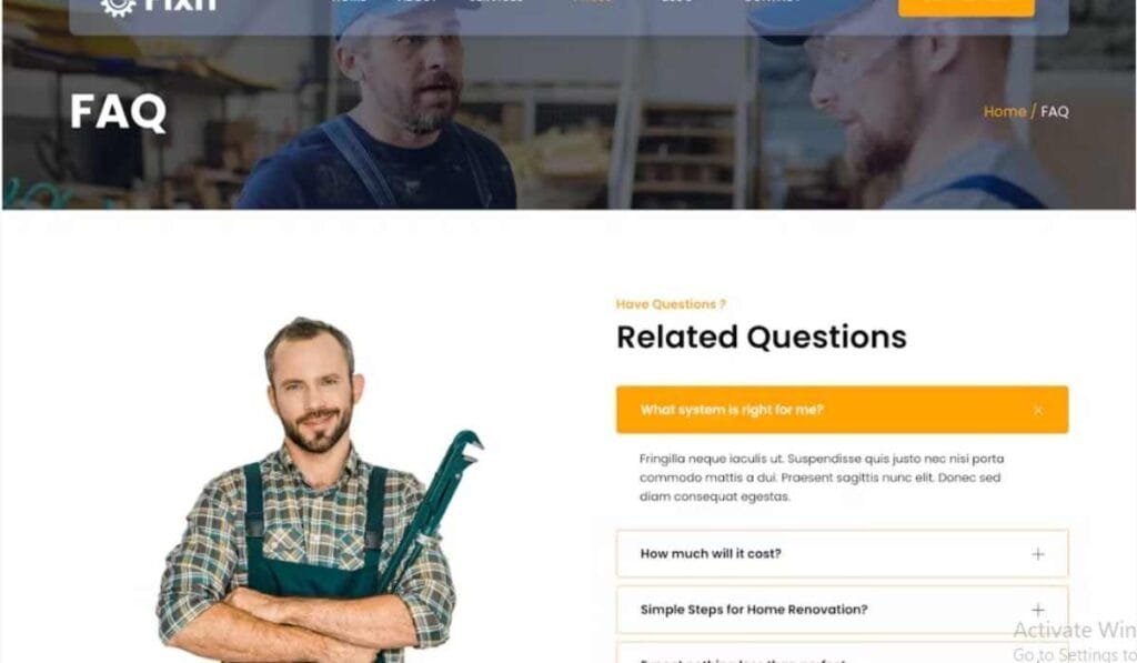 Fixn – Handyman & Repair Service Elementor Template