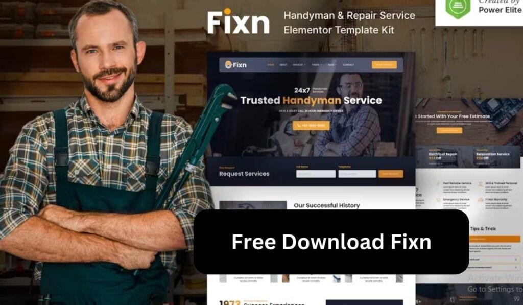 Fixn – Handyman & Repair Service Elementor Template