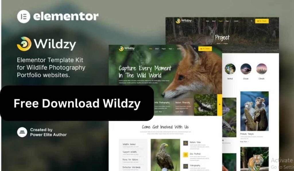 Wildzy – Wildlife Photography Elementor Template