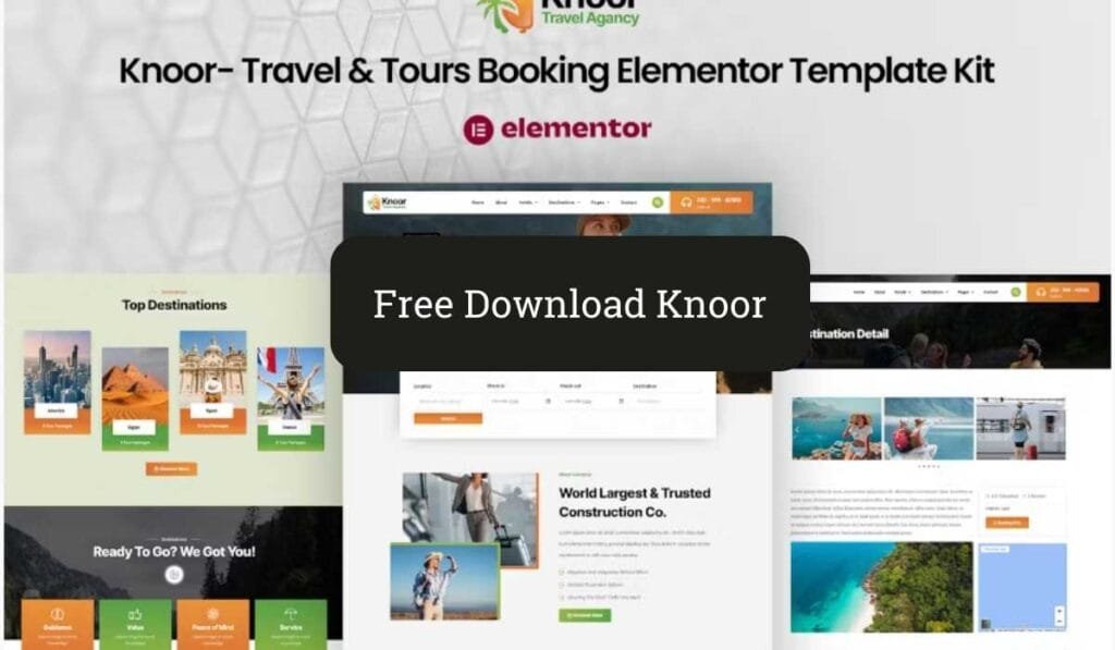 Knoor - Travel & Tours Booking Elementor Template